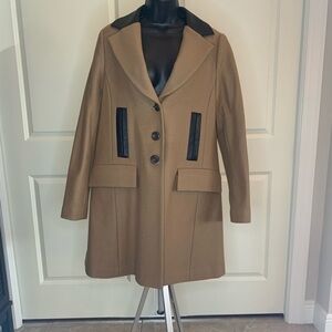 Lovely Nanette Lepore Camel & Leather Coat